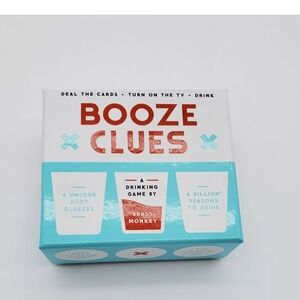 Booze Clues Drinking Game - White and Blue